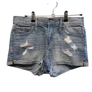 Hollister Distressed Light Wash Jean Shorts - Size 3, W 26